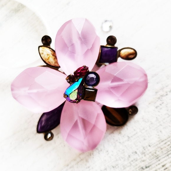 🌺Beautiful Sorrelli Pink Flower Brooch/Pin. - Picture 5 of 10